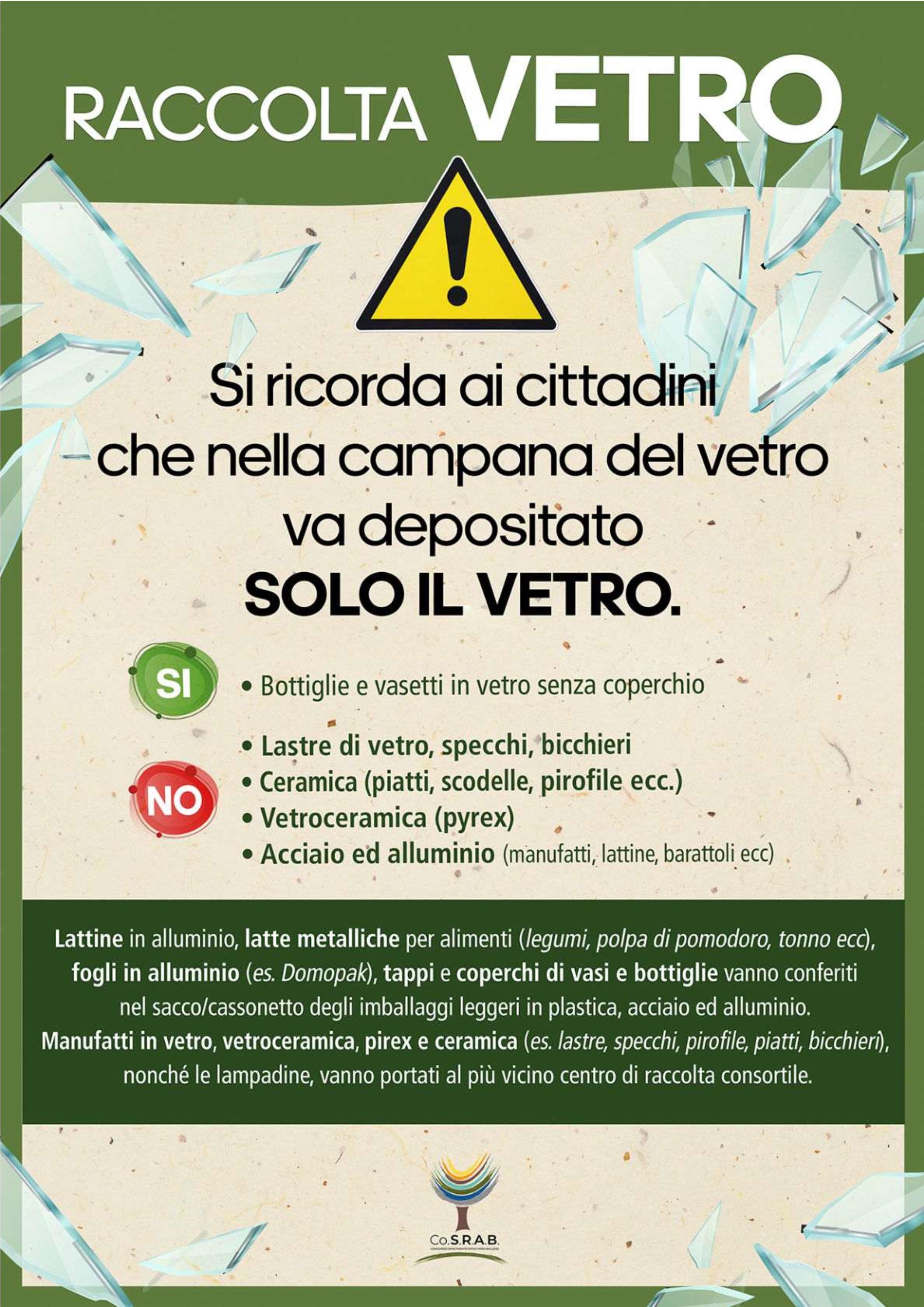 Nuova modalità raccolta vetro